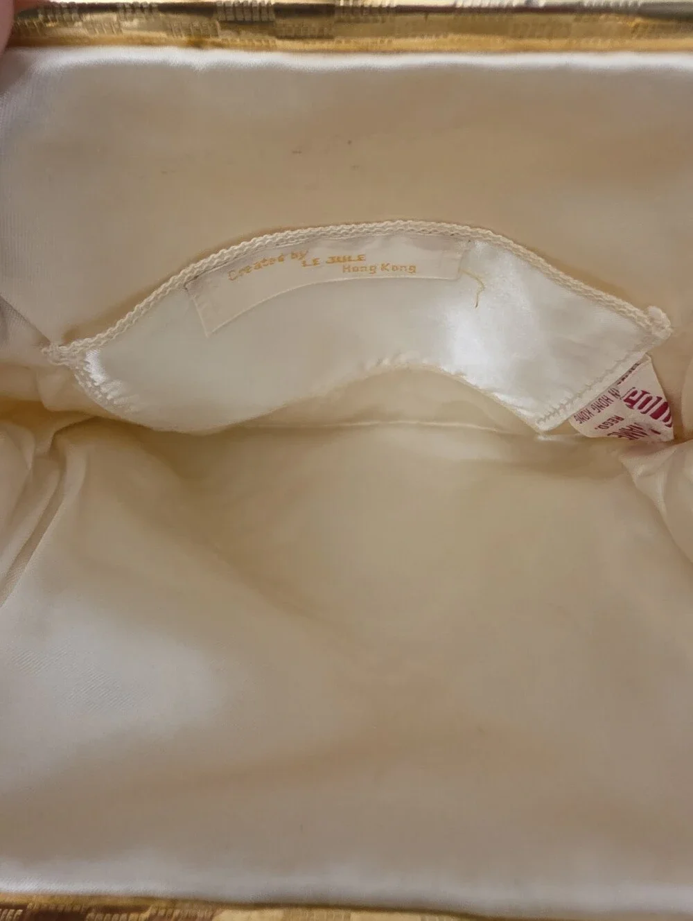 Vintage 1960s Le Jule Ivory Faux Pearl Beaded Evening Clutch